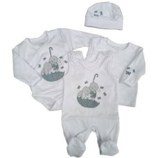 Koala Baby Baby linen set - 4 parts - 11-163 - UMBRELLA - WHITE -  size 50