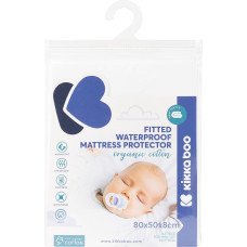 Mattress protector fitted - organic cotton 80/50/8 cm for mini cot