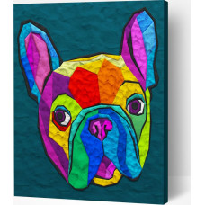 Splat Planet saviga maalimine, Prantsuse Buldog 30x40 cm