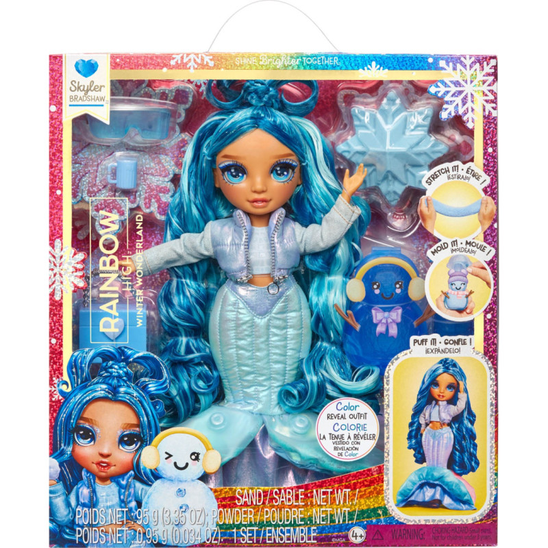 Rainbow High 120834-EUC Rainbow High Winter Wonderland Doll- Skyler (Blue)