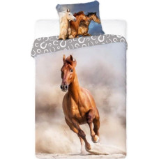 BEDDING SET HORSES 006 BROWN 160X200+70X80 COTTON.YOUTH.