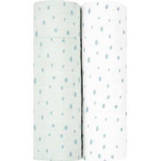 KIKKABOO musliinist mähkmete komplekt, 2 tk 80x80 cm Dots Blue