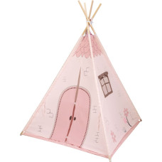 KIKKABOO Puidust tipi koos pehmendatud matiga - Pink House