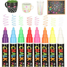 Krīta tāfeles stikla marķieri 8 gab.