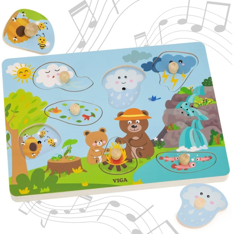 Viga 44762 Drewniane Puzzle Misie