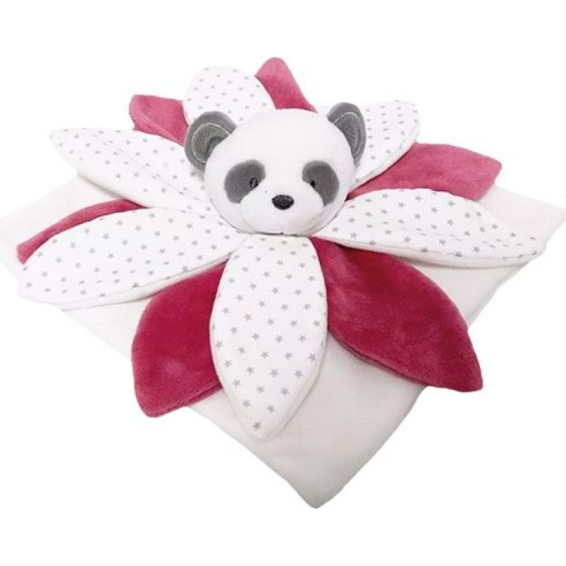 Other Toy Blanket - 94345 - MILUŚ -  PANDA with heart shape nose - CLARET - size 25 cm