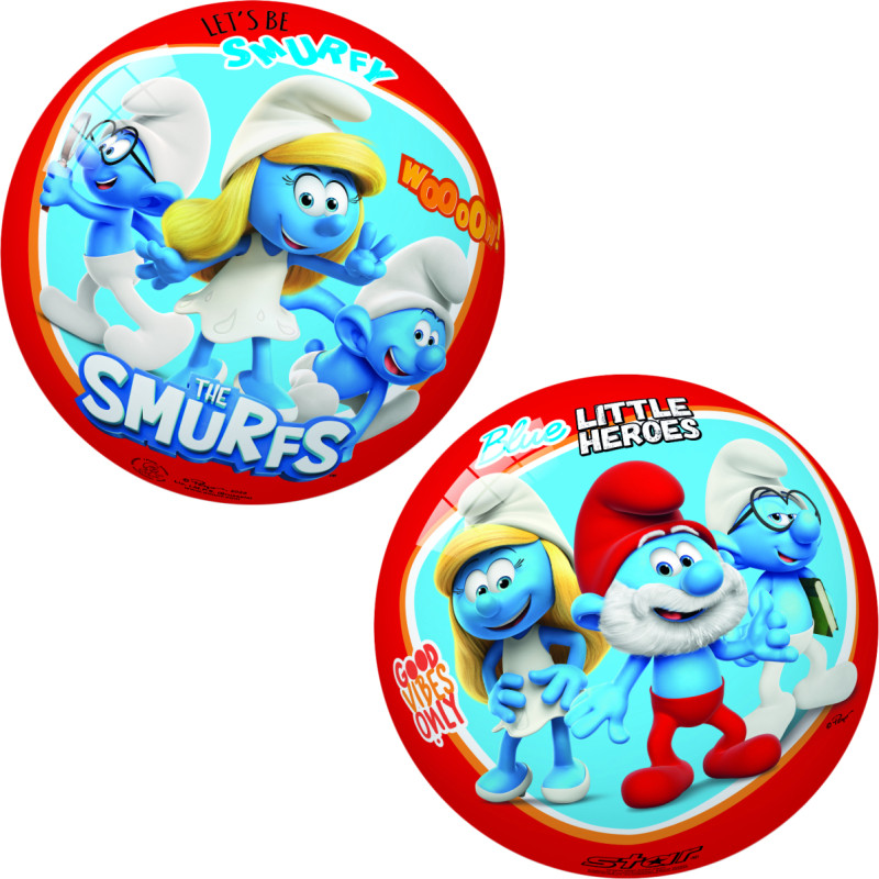 PIŁKA GUMOWA LICENCYJNA SMURFY