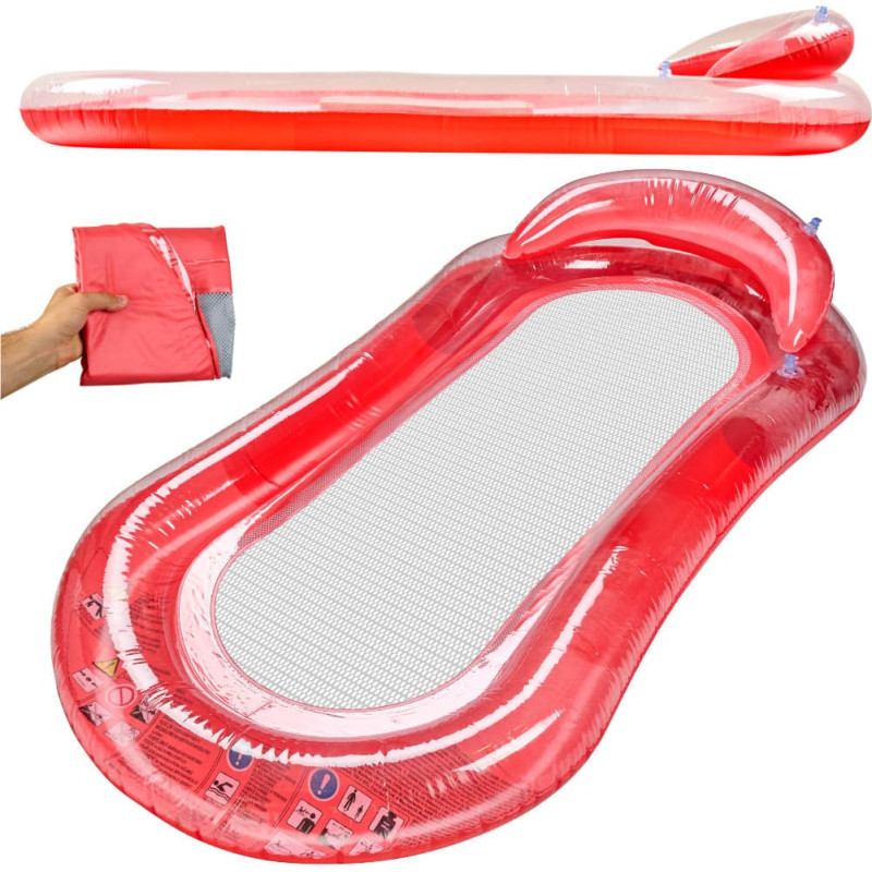 BESTWAY 43103 täispuhutav basseinimadrats võrguga, punast värvi