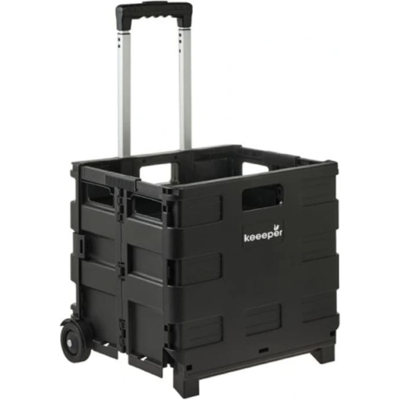 Keeeper Iepirkumu ratiņi salokāmi ar kravnesību līdz 25kg Olli 45L 38x36x33cm melni