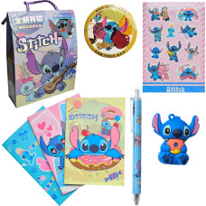 ZESTAW STITCH PRZYPINKA NAKLEJKI NOTESY