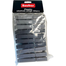 Sauber Veļas knaģi plastmasas 20gab pelēki