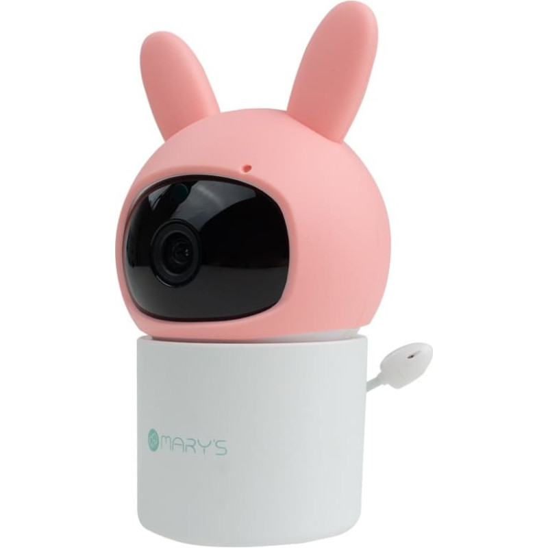 Mary's MW61444 – pöörlev elektrooniline beebimonitor, roosa jänku kaamera, WiFi, TUYA