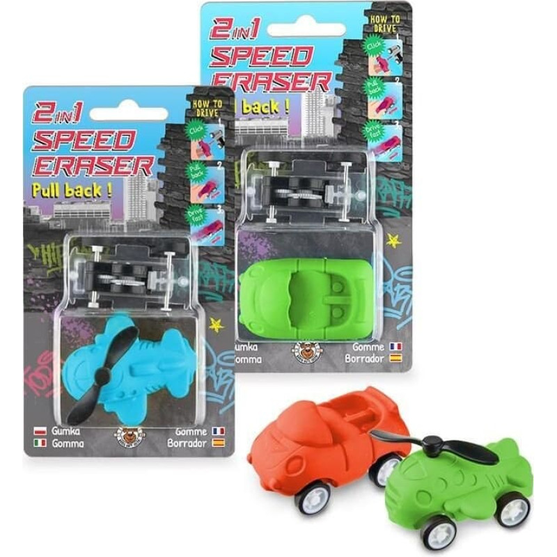 Trendhaus Speed Action - Kustukumm &ndash; T&otilde;mmatav auto (1 tk., 6 kujundust)