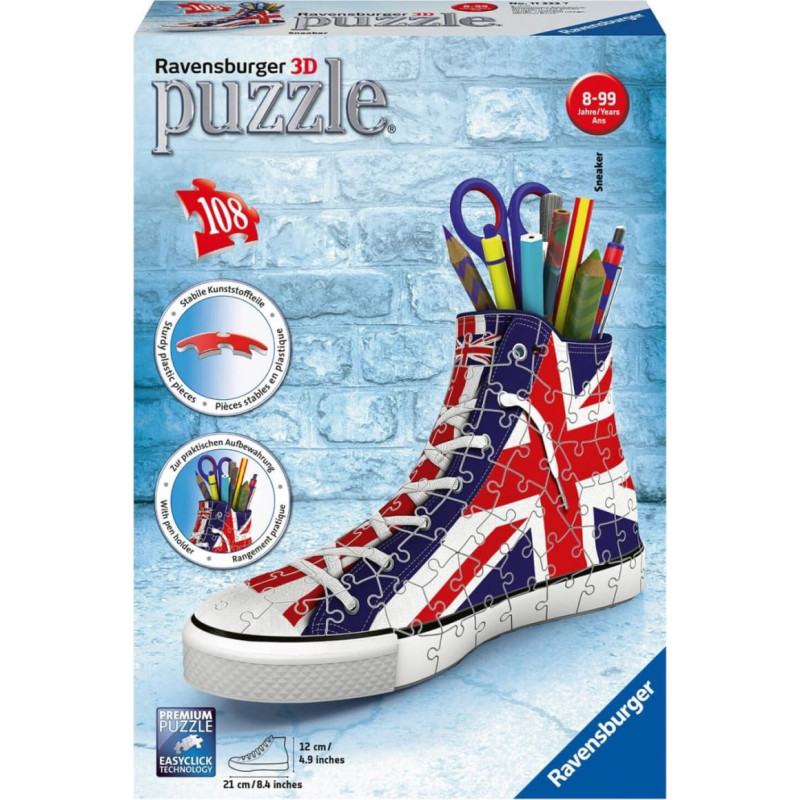 Ravensburger 3D puzzle sneaker pencil holder Union Jack 8+