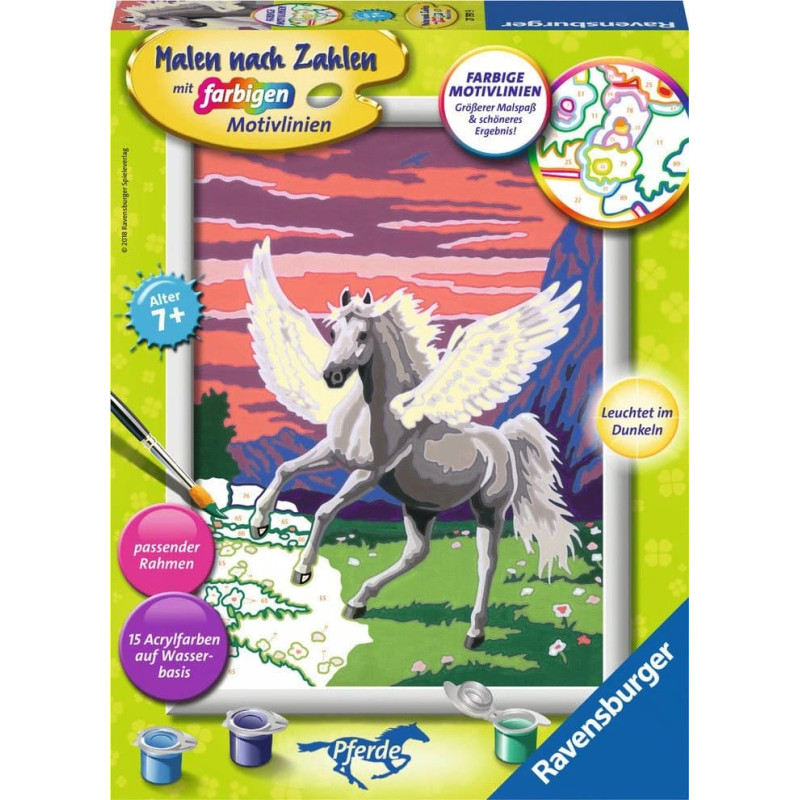 Ravensburger Paint by numbers Glitter 18x24 cm Pegasus