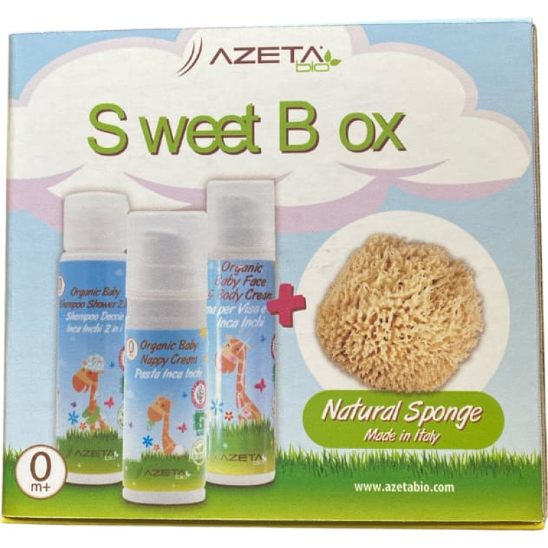 Azetabio GIFT SET: Organic nourishing baby cream, body and hair wash, and protective diaper cream + gift