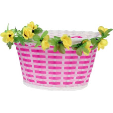 Bimbo Bike Front basket "FLOWER POWER", pink