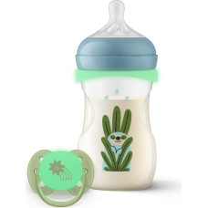 Philips Avent SCD838/17 kinkekomplekt: pudel 260 ml Night + lutt Responsive Pacifier Night Natural