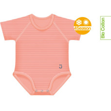 Growing body Bio Cotton 4Season 0-36m coral stripes