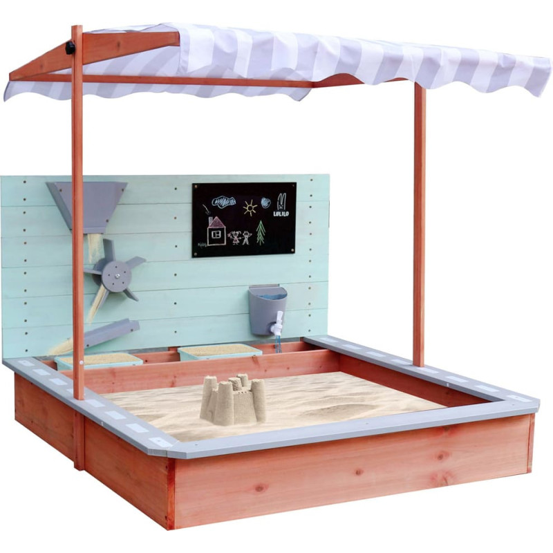 LULILO SABLO puidust liivakast pööratava katusega