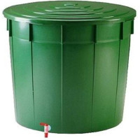Stefanplast veetünn 500 L kaane ja kraaniga, Ø100 × 85 cm, roheline