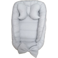 Duet Baby Cocoon - 774 - with pillow - COTTON with BOW - GREY