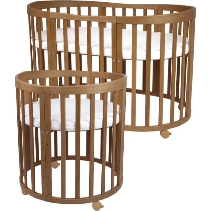Ovaalne beebivoodi 7in1 madratsiga Vintage, WALDIN