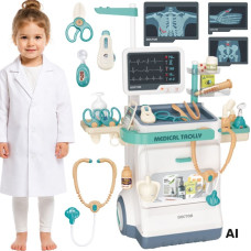 Woopie Doctor's Trolley Set Little Doctor EKG Sound Light Adjustable 26pcs