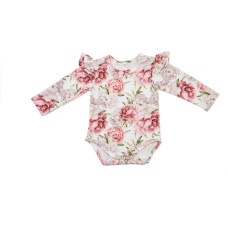 Baby In World BABY 01191 Body niemowlęce dł rękaw Peonie 56/62