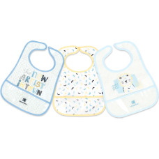 EVA terry bib with crumb catcher 3pcs Arty Blue