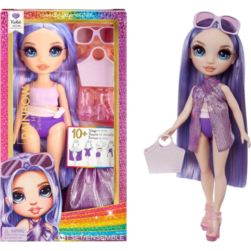 Rainbow High 507314-EUC Rainbow High Swim & Style Fashion Doll- Violet (Purple)