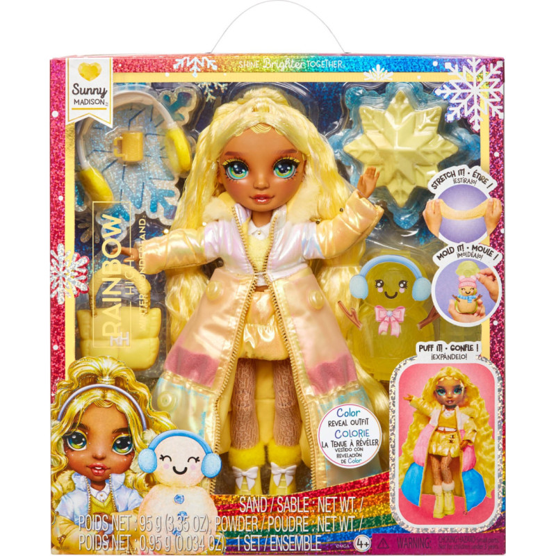 Rainbow High 120858-EUC Rainbow High Winter Wonderland Doll- Sunny (Yellow)