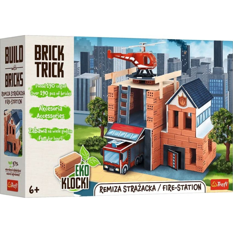 Trefl BRICK TRICK 61915 Klocki ceramiczne Remiza Strażacka