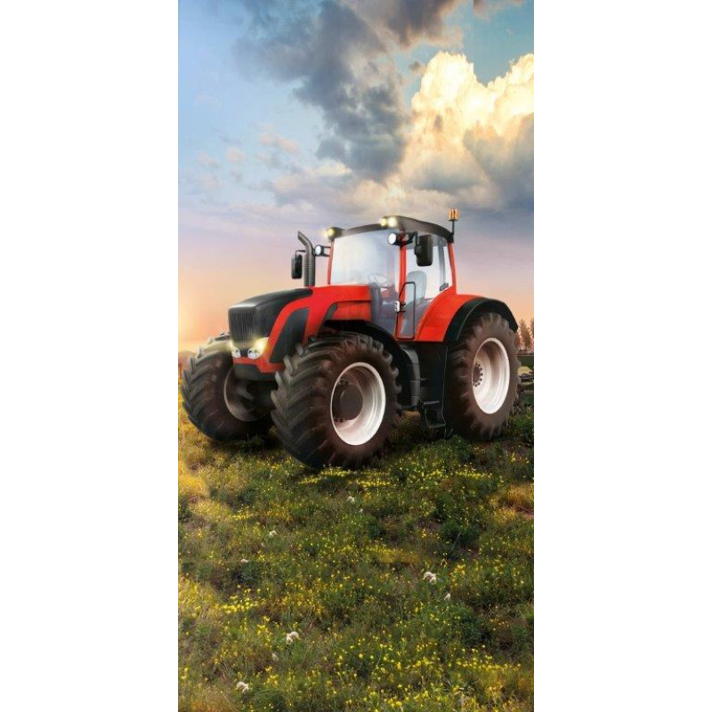 RĘCZNIK TURBO 004 CZERWONY TRAKTOR 70X140 FROTTE RK.P.MŁ.