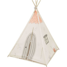 KIKKABOO Puidust tipi koos pehmendatud matiga - Beige House