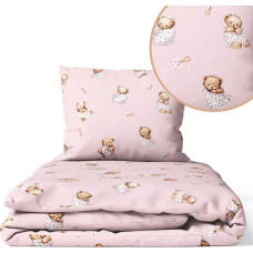 Ankras Cover set - 2 pcs - 120x90, 40x60  - BEAR iN BLANKET - PINK