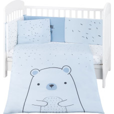 KIKKABOO voodipesukomplekt, 6 tk. 60x120cm Bear with me Blue