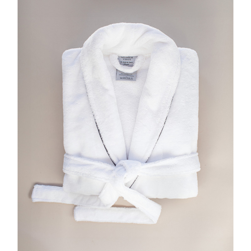 SZLAFROK VERDI S/M FROTTE/VELUR BIAŁY SOFT TOUCH