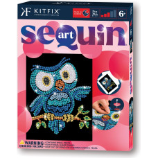 Kitfix DIY „Sequin Art“ raudonasis rinkinys „Pelėdžiukas Ozis“