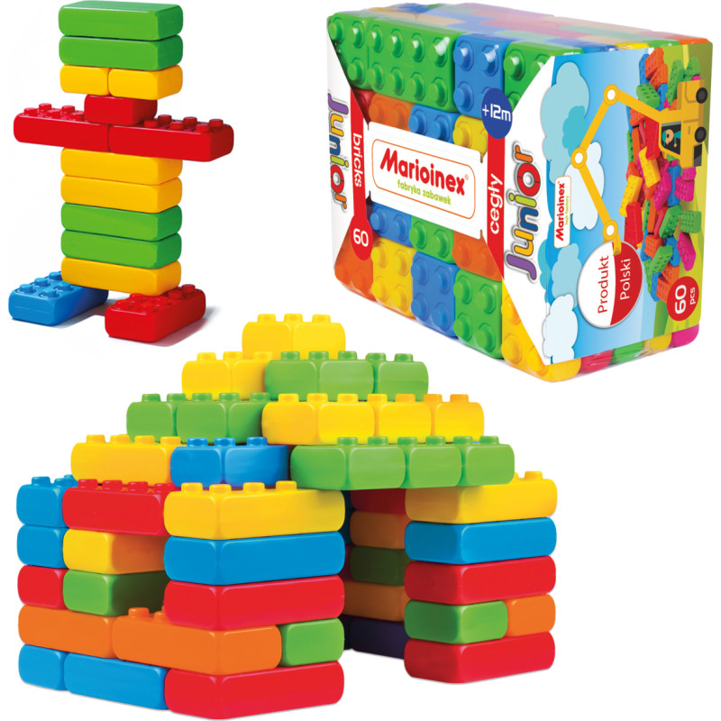KLOCKI CEGŁY JUNIOR 60 ELEMENTY
