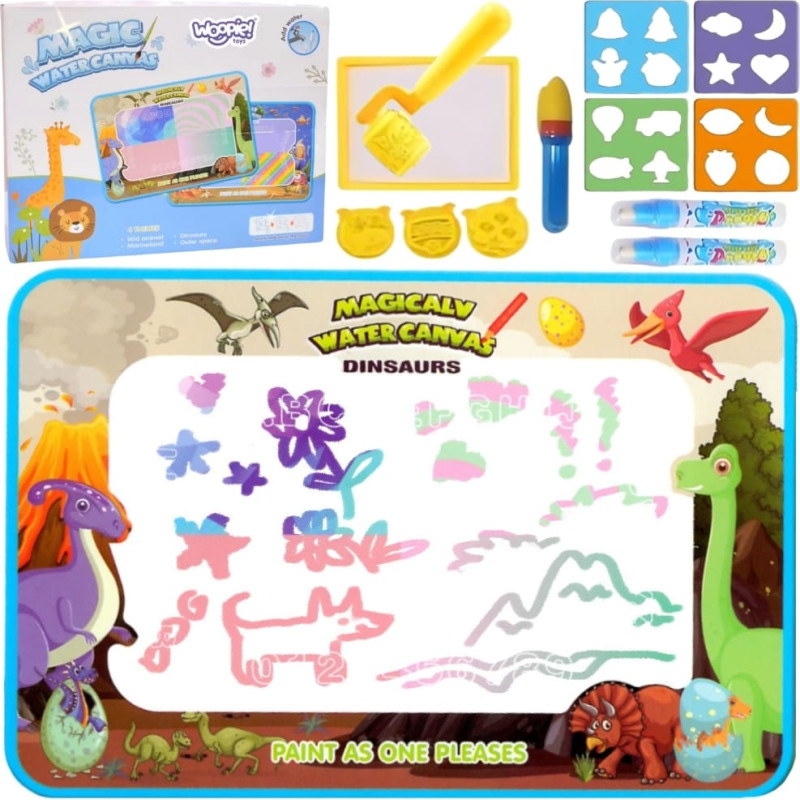 Woopie Magiczna Mata do Malowania Wodą XXL Pieczątki Cyferki 100cm