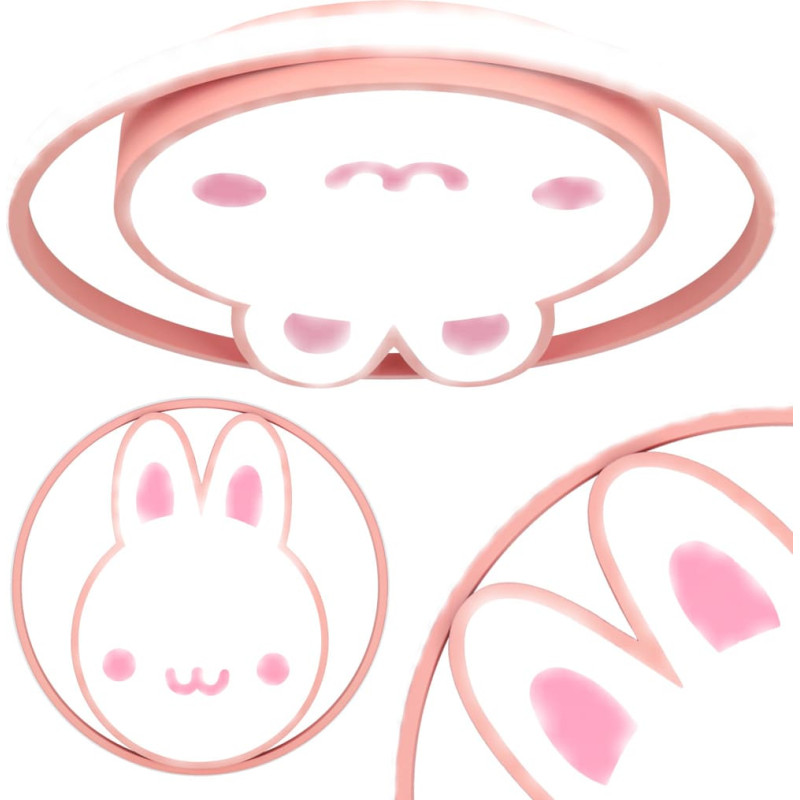 LED griestu lampas plafons bērnu istabai LUMELA + tālvadības pults zaķim