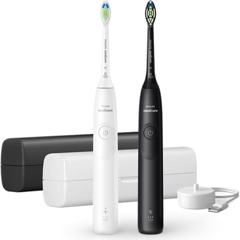 Philips 5300 Sonic elektriskās zobu birstes, 2 gab., balta un melna - HX7109/01
