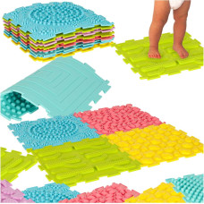 Sensorais paklājiņš montessori pēdu masāžas puzle 8 gabaliņi pasteļtoņi