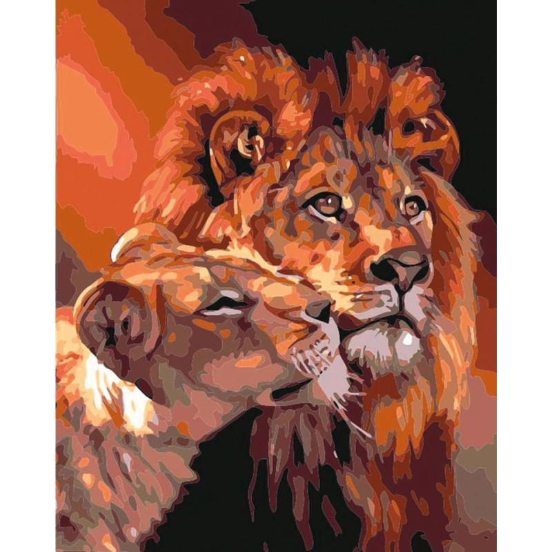 Flamingo Line Painting by the numbers - 50616 - LION - size 40x50 cm