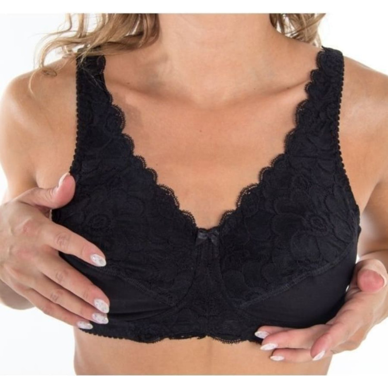 Tonus Elast 0407 Sofija Elastic medical-rehabilitation bra Black N3 (DD85)