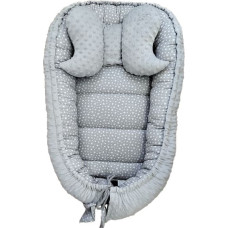 Duet Baby Cocoon - 696 - with pillow - MINKY - grey STARS - GREY
