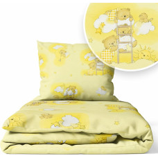 Ankras 2-osaline voodipesukomplekt - 135x100, 40x60 - BEAR on the LADDER - YELLOW