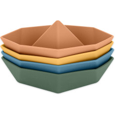 Petite&Mars 604999 Silikonowe zabawki kąpielowe Ships 4 szt. 6m+