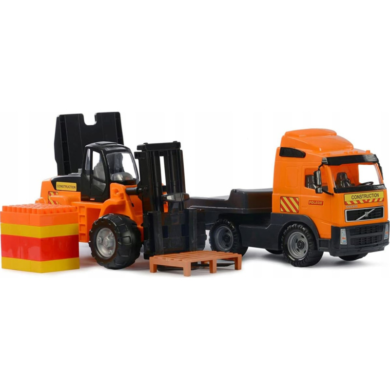 Polesie Volvo car carrier + construction set Super-Mix in box 36889